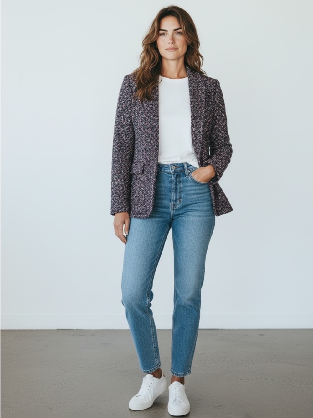 J. Crew Navy Tweed going out Jacket blazer sz 8